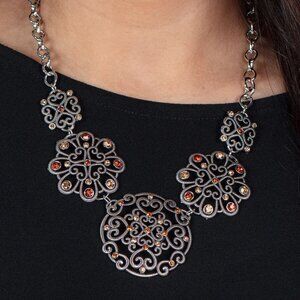 Paparazzi Jewelry Accessories - Royally Romantic - Brown Necklace - Vintage